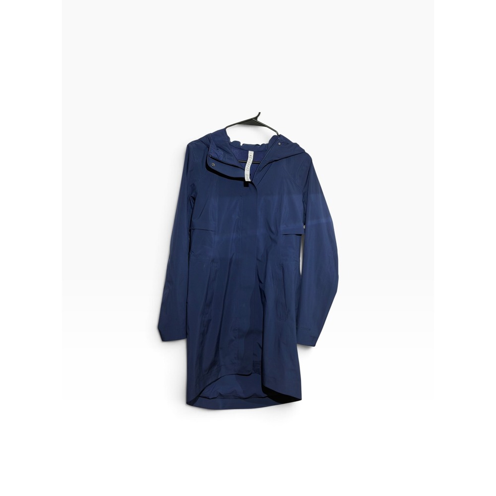 Lululemon Rain Rebel Jacket Blue Waterproof Hooded Parka Size 6